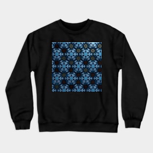 Blue and black abstract ornament pattern boho style Crewneck Sweatshirt